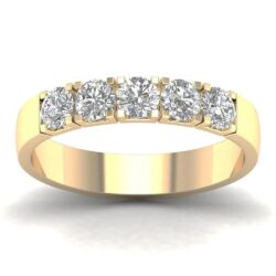 Alliansering gult gull 5x0,10ct TWSI