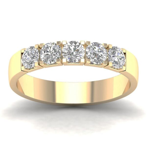 Alliansering gult gull 5x0,10ct TWSI
