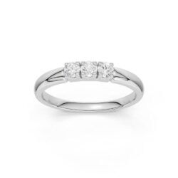 Alliansering hvittgull 3x0,05ct TWSI diamanter - Bilde 2