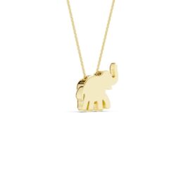 Anheng gult gull elefant m/kjede 0,03ct TWSI - Bilde 4