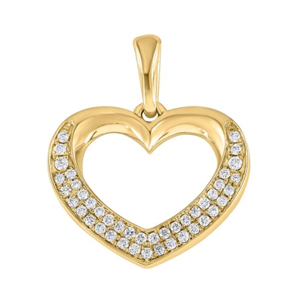 Anheng gult gull hjerte 0,14ct TWSI