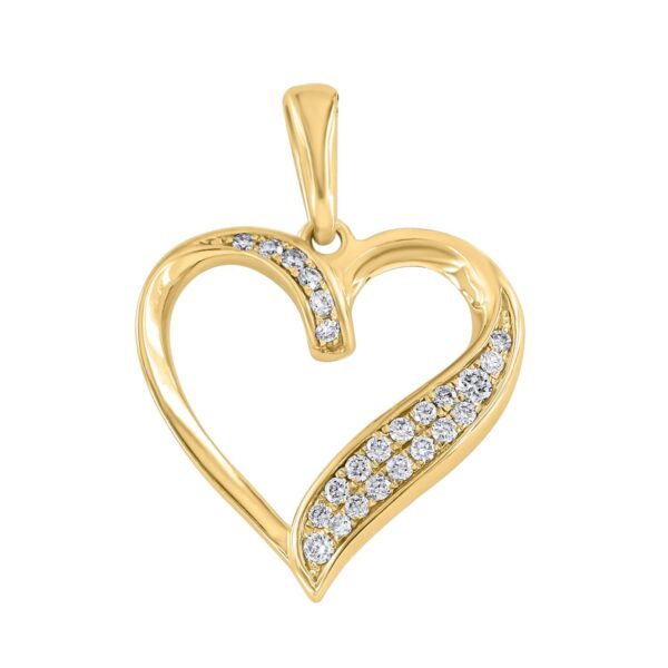 Anheng gult gull hjerte 0,14ct TWSI