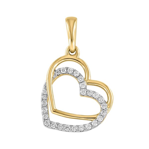 Anheng gult gull hjerte 0,15ct TWSI