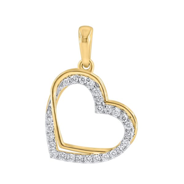 Anheng gult gull hjerte 0,25ct TWSI