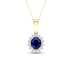 Anheng gult gull rosett oval safir 0,11ct twsi