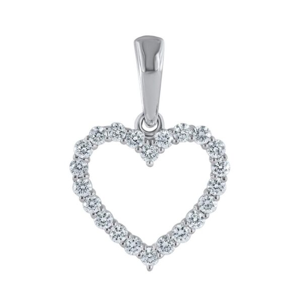 Anheng hvitt gull hjerte 0,26ct TWSI