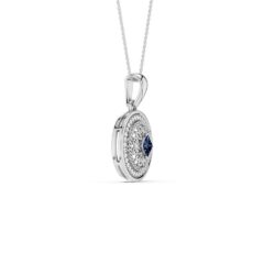 Anheng hvitt gull sirkel safir 0,09ct twsi - Bilde 2