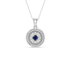Anheng hvitt gull sirkel safir 0,09ct twsi