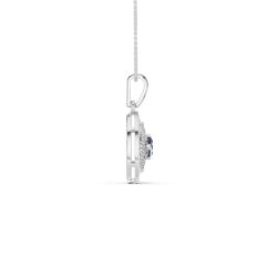 Anheng hvitt gull sirkel safir 0,09ct twsi - Bilde 3