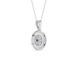 Anheng hvitt gull sirkel safir 0,09ct twsi - Bilde 4