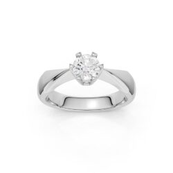 Diamantring hvittgul 0,50ct TWPl Solitaire - Bilde 2