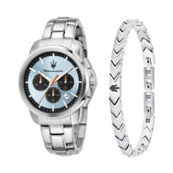 Maserati Klokke Sølvfarget/Blå  - 42mm