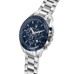 Maserati Klokke Sølvfarget/Blå  - 45mm - Bilde 5