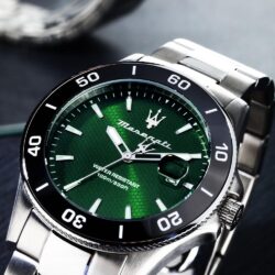 Maserati Klokke Sølvfarget/Grønn  - 43mm - Bilde 3