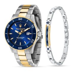 Maserati Klokke Stål/Gull/Blå  - 43mm