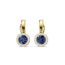 Ørepynt gult gull rosett safir 2x0,06ct twsi - Bilde 2