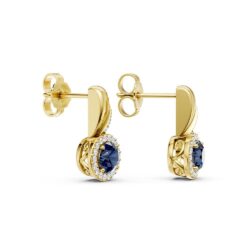 Ørepynt gult gull rosett safir 2x0,06ct twsi - Bilde 3