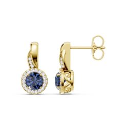 Ørepynt gult gull rosett safir 2x0,06ct twsi - Bilde 4