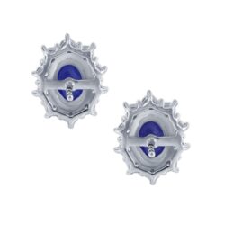 Ørepynt rosett hvitt gull safir + 0,12ct TWSI - Bilde 2