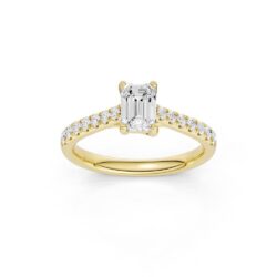 Ring gull 0,50ct baguette + 0,25ct brilliant TWSI - Bilde 2