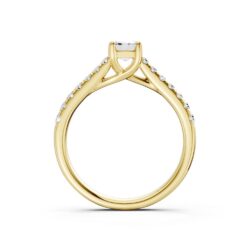 Ring gull 0,50ct baguette + 0,25ct brilliant TWSI - Bilde 3