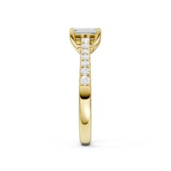 Ring gull 0,50ct baguette + 0,25ct brilliant TWSI - Bilde 4