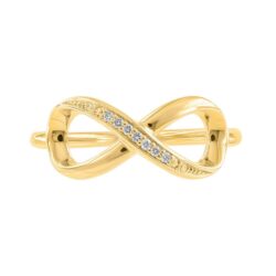 Ring gult gull evighetstegn 0,03ct twsi