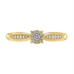 Ring gult gull rosett + dia sidene 0,15ct TWSI - Bilde 3