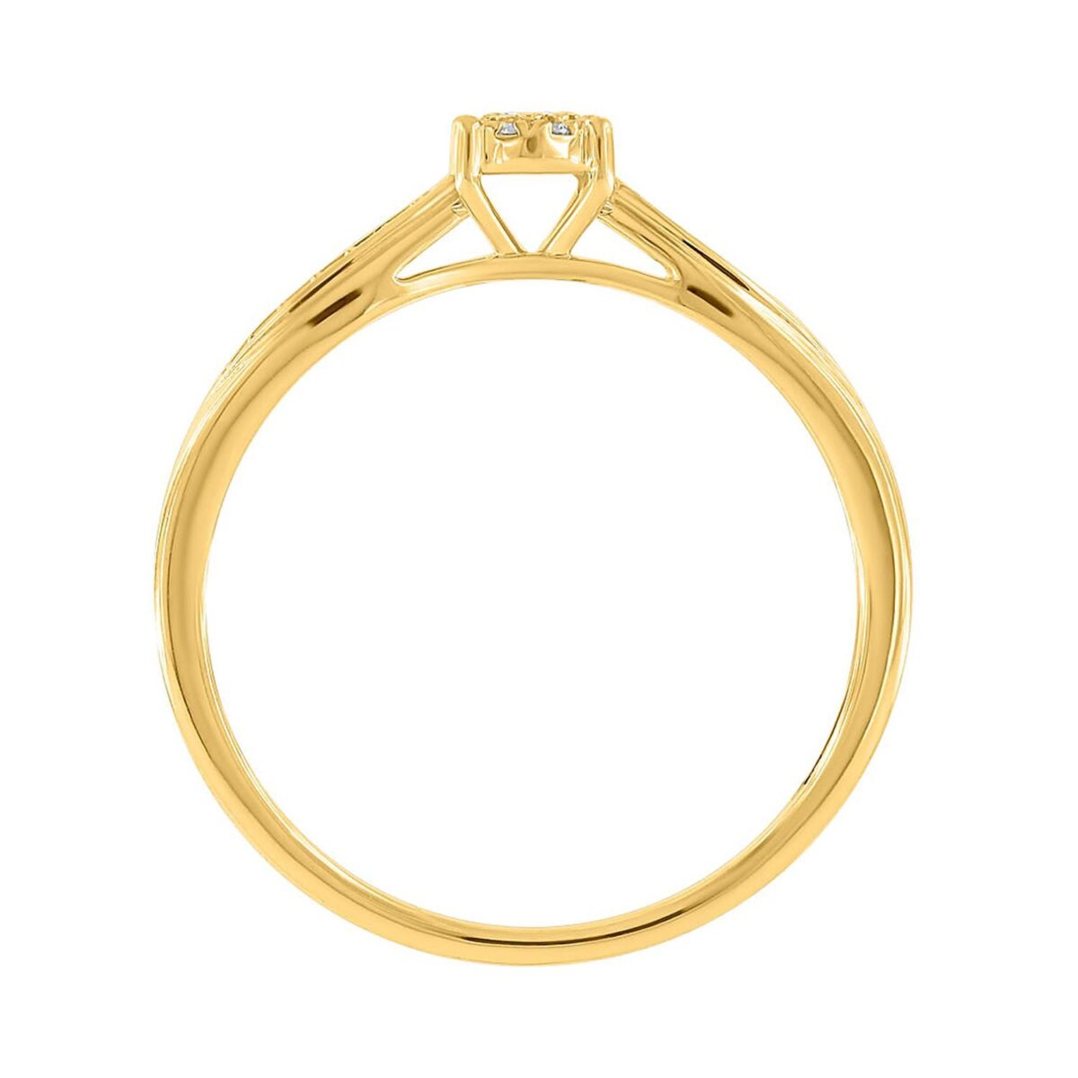 Ring gult gull rosett + dia sidene 0,15ct TWSI - Bilde 4