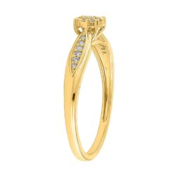 Ring gult gull rosett + dia sidene 0,15ct TWSI - Bilde 5