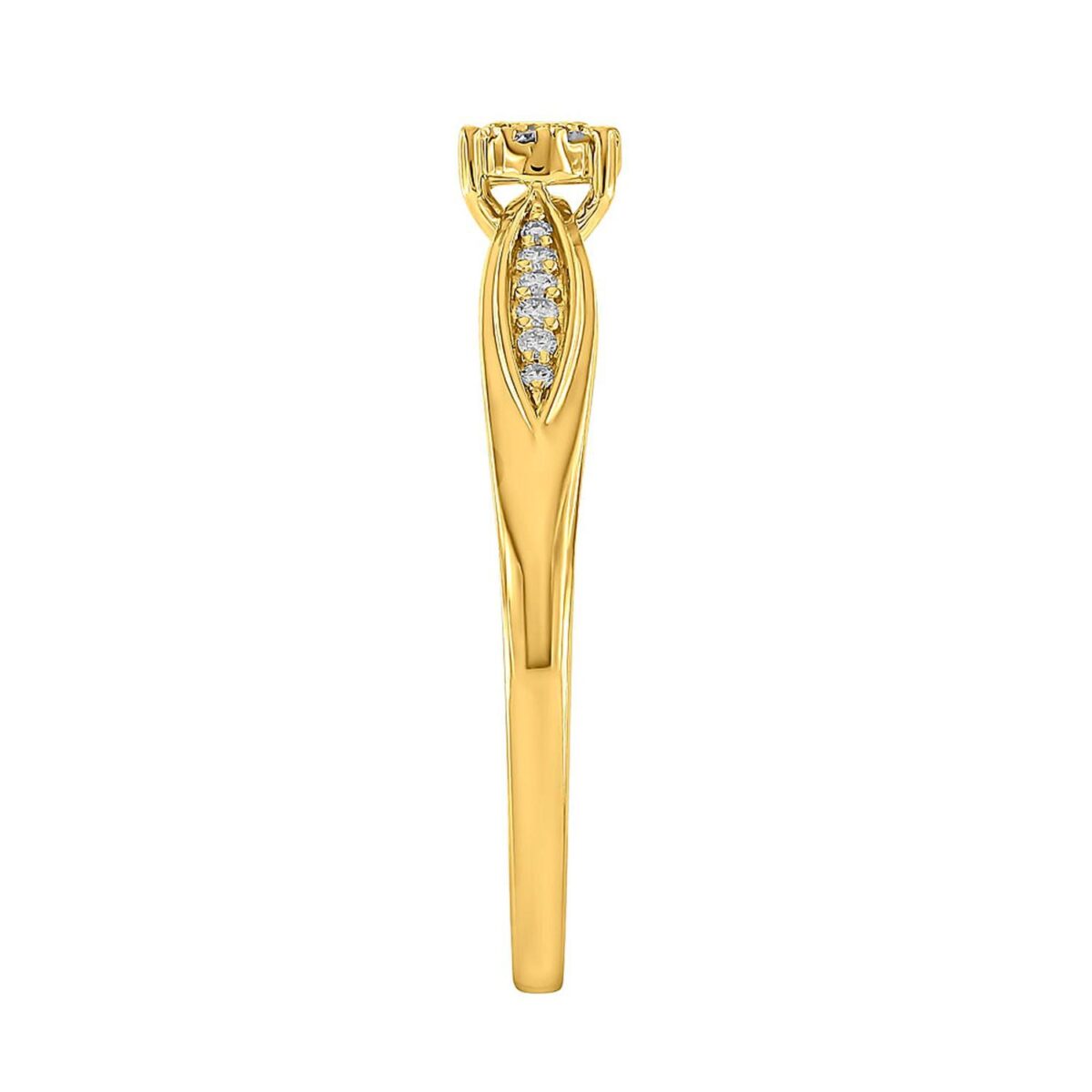 Ring gult gull rosett + dia sidene 0,15ct TWSI - Bilde 6