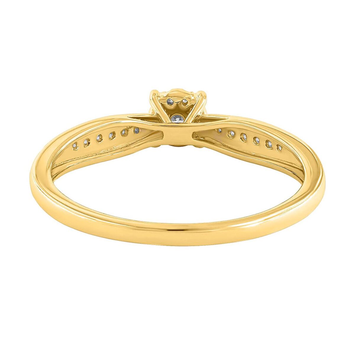 Ring gult gull rosett + dia sidene 0,15ct TWSI - Bilde 7