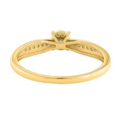 Ring gult gull rosett + dia sidene 0,15ct TWSI - Bilde 7