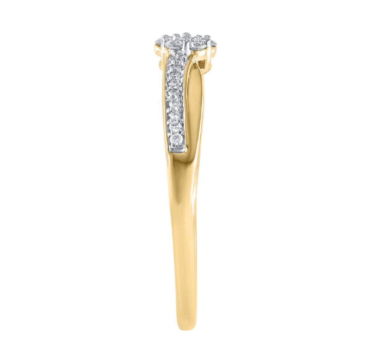 Ring gult gull rosett diamant 0,13ct TWSI - Bilde 2