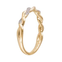 Ring gult gull tvinnet 0,09ct TWSI diamanter - Bilde 3