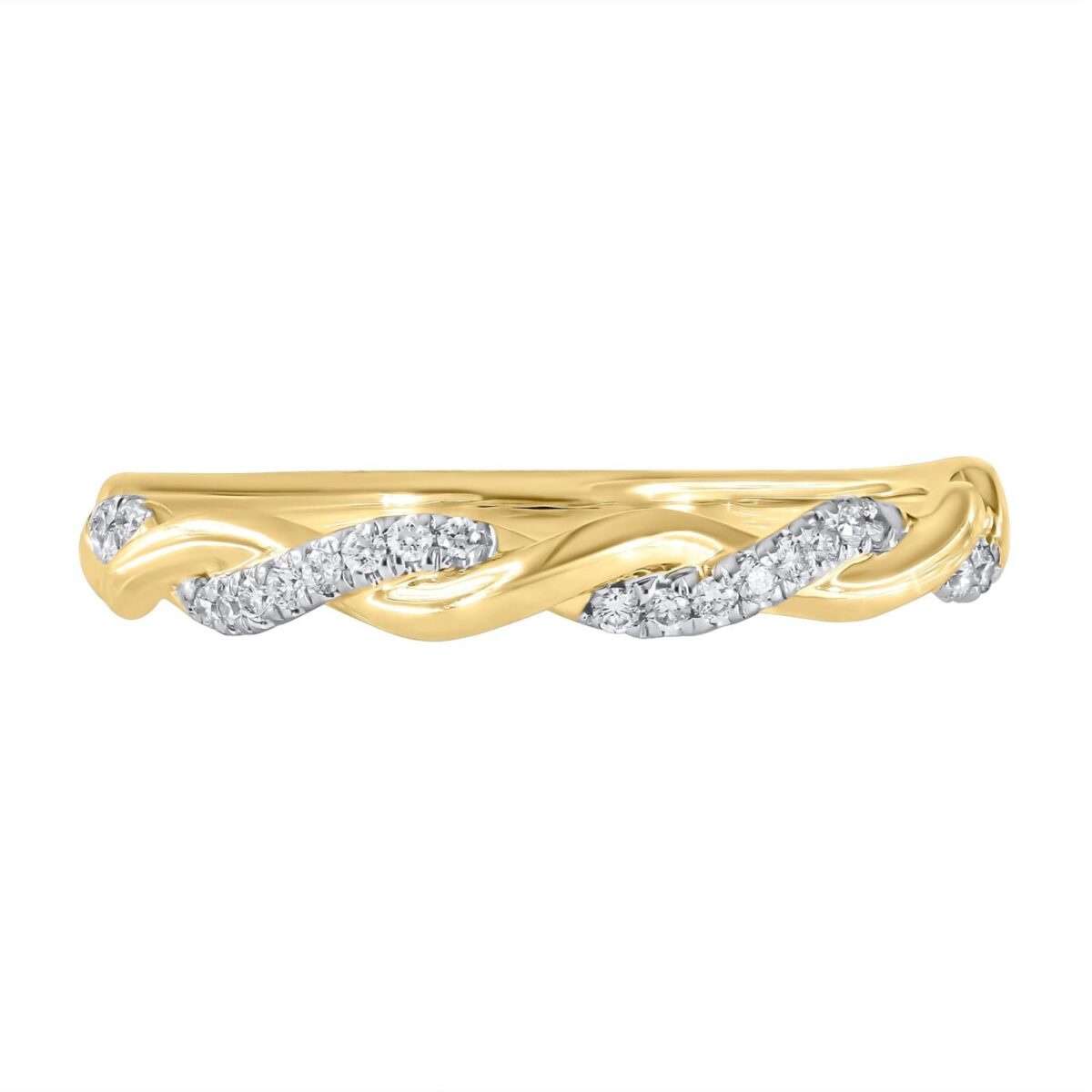 Ring gult gull tvinnet 0,09ct TWSI diamanter - Bilde 4