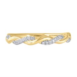 Ring gult gull tvinnet 0,09ct TWSI diamanter - Bilde 4