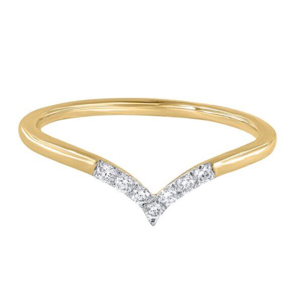 Ring gult gull v form 0,20ct TWSI