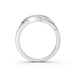 Ring hvitt gull 4 rad blad 0,15ct TWSI - Bilde 3