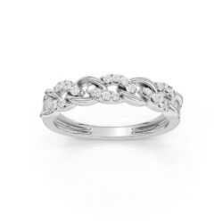 Ring hvitt gull "panser" dia 0,15ct twsi - Bilde 2