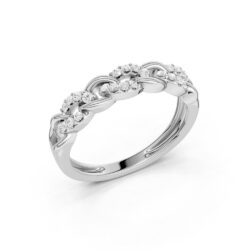 Ring hvitt gull "panser" dia 0,15ct twsi