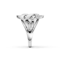 Ring hvitt gull bred flettet dia 0,06ct twsi - Bilde 4