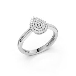 Ring hvitt gull dråpe dia 0,15ct twsi