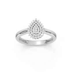 Ring hvitt gull dråpe dia 0,15ct twsi - Bilde 2