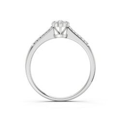 Ring hvitt gull rosett +dia på sidene 0,10ct twsi - Bilde 3