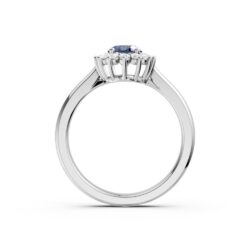 Ring hvitt gull rosett safir+dia 0,20ct twsi - Bilde 3