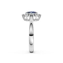 Ring hvitt gull rosett safir+dia 0,20ct twsi - Bilde 4