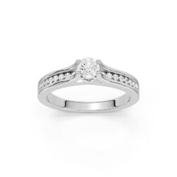Ring hvittgull 0,33ct TWSI Hjerte - Bilde 2
