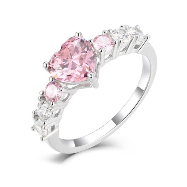 Ring sølv rosa sirkoner