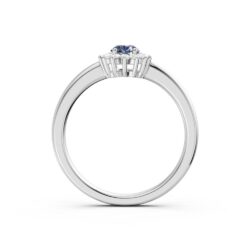 Rosettring hvittgull 0,47ct Safir + 0,11ct TWSI diamant - Bilde 3